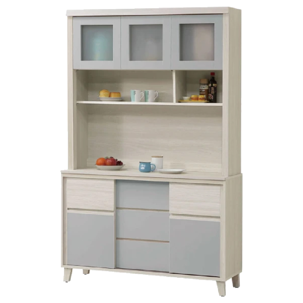 ☆DE德一家具☆海倫娜4尺推門餐櫃全組 ZX25-537-2