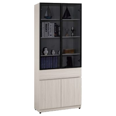 ☆DE德一家具☆丹尼斯2.7尺中抽鋁門書櫥 CM25-1598-3