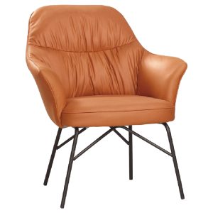 ☆DE德一家具☆澳典橘色布休閒椅 CM25-1875-14