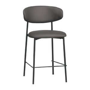 ☆DE德一家具☆納特灰色皮中吧椅 CM25-1884-8