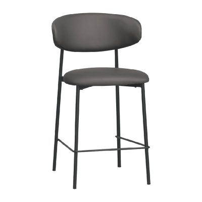 ☆DE德一家具☆納特灰色皮中吧椅 CM25-1884-8
