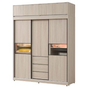 ☆DE德一家具☆夏禾6x7推門長虹玻璃衣櫃+被櫃 CX25-008-7+8