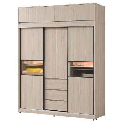 ☆DE德一家具☆夏禾6x7推門長虹玻璃衣櫃+被櫃 CX25-008-7+8