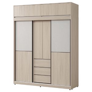 ☆DE德一家具☆夏禾6x7雙色推門衣櫃+被櫃 CX25-010-5+008-8