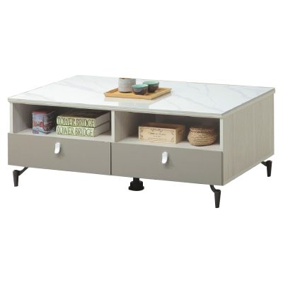 ☆DE德一家具☆格芮二抽岩板大茶几 CX25-244-1+317-4