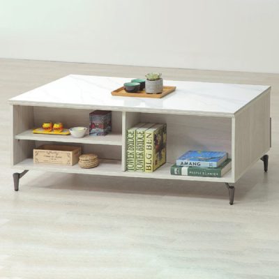 ☆DE德一家具☆格芮二抽岩板大茶几 CX25-244-1+317-4