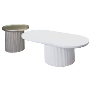 ☆DE德一家具☆奶油白／香檳色茶几 JX25-130-1~2