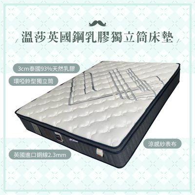 ☆DE德一家具☆溫莎英國鋼乳膠獨立筒床墊－3.5尺