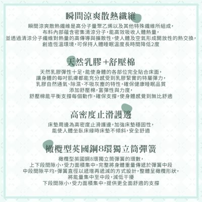 ☆DE德一家具☆溫莎英國鋼乳膠獨立筒床墊－3.5尺