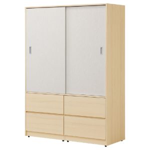☆DE德一家具☆朵兒白橡3.5尺推門衣櫃 JX25-6-1