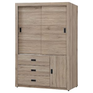 ☆DE德一家具☆灰橡4x7尺推門衣櫥 HT25-644-3