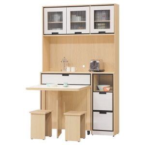 ☆DE德一家具☆雷克斯4尺功能餐櫃全組+收合餐桌 HT25-771-1