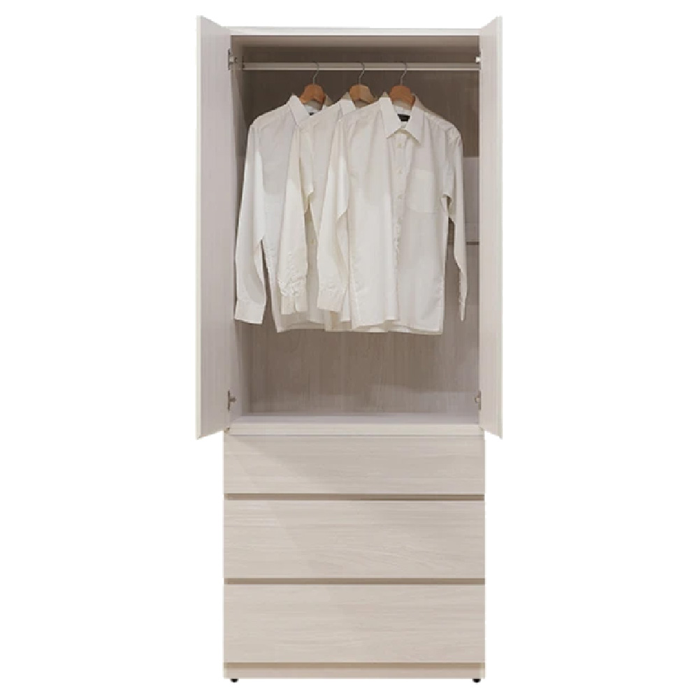 ☆DE德一家具☆水漾2.6尺三抽衣櫥 YX26-805-261