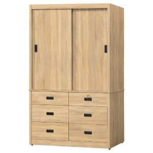 ☆DE德一家具☆圓滿4x7尺下六抽雙拉門衣櫃 YX26-884-476