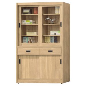☆DE德一家具☆圓滿4尺中抽拉門書櫃 YX26-954-42
