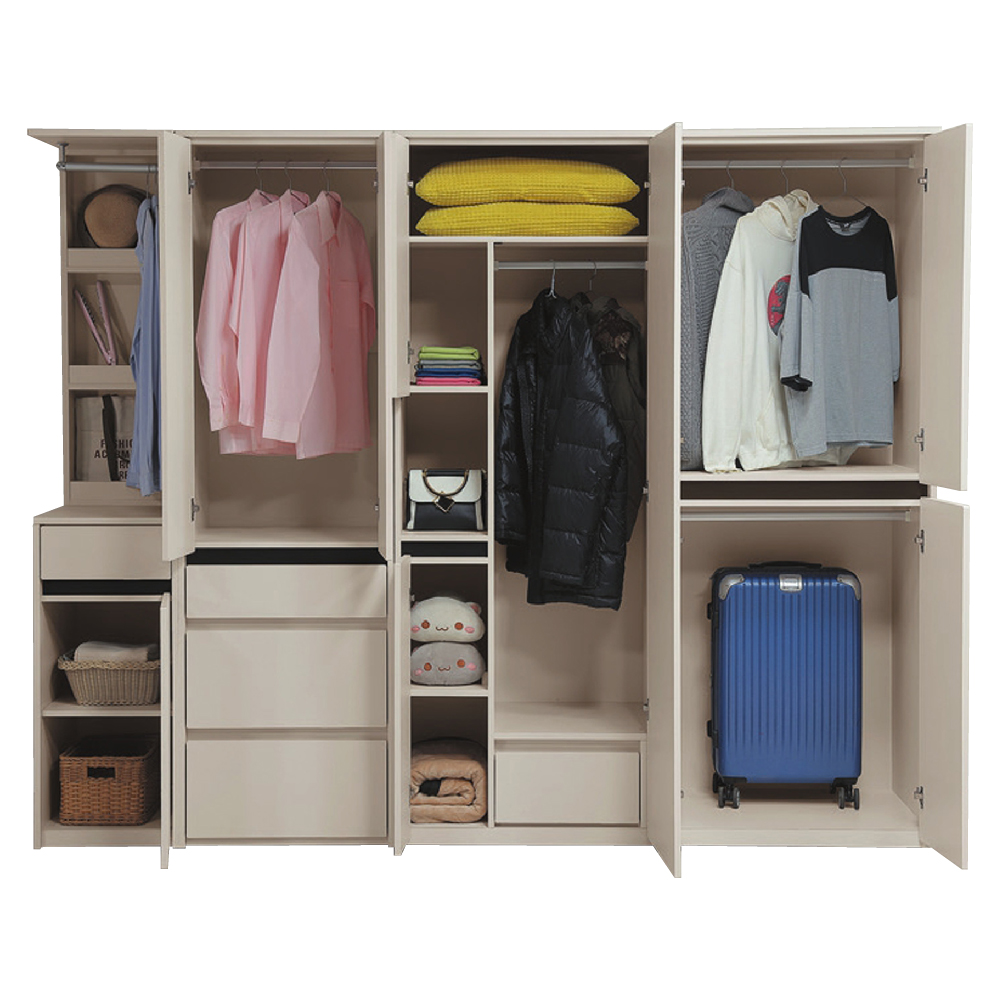 ☆DE德一家具☆鈦晶奶色系衣櫃 CY26-18-21516843~21516846