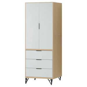 ☆DE德一家具☆原木雙色鐵腳3x7尺衣櫥 CY26-218-46321