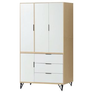 ☆DE德一家具☆原木雙色鐵腳4x7尺衣櫥 CY26-218-46322