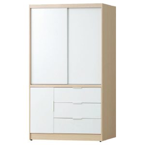 ☆DE德一家具☆原木雙色4x7尺上座拉門衣櫥 CY26-221-46273