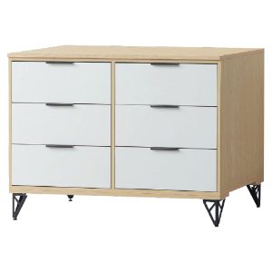 ☆DE德一家具☆原木雙色鐵腳4尺六斗櫃 CY26-316-46320