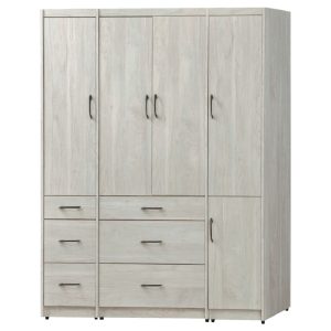 ☆DE德一家具☆白梧桐左三抽櫃／衣櫥／右門櫃 CY26-206-176137~1760137