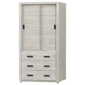 ☆DE德一家具☆碳燒白橡3x7滑門衣櫃 CY26-237-174037