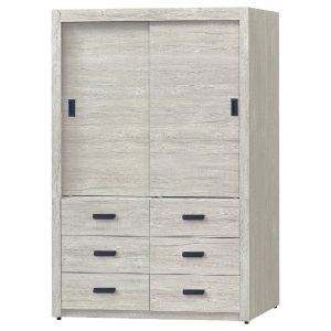 ☆DE德一家具☆碳燒白橡滑門衣櫃 CY26-237-174037~174047