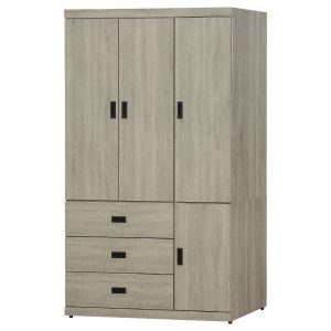 ☆DE德一家具☆灰梧桐4x7尺四門三抽開門衣櫃 CY26-242-166247