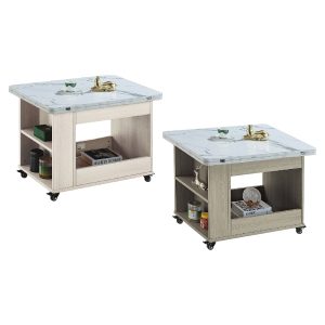 ☆DE德一家具☆白梧桐／灰梧桐旋轉掀合石花茶几 CY26-452-16301／16601