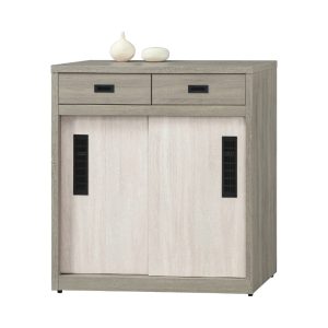 ☆DE德一家具☆艾力淺灰白原切雙色3.5尺推門鞋櫃 CY26-711-173935