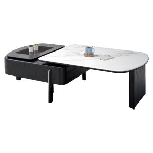 ☆DE德一家具☆卡斯特石面旋轉茶几 HY26-A265-01